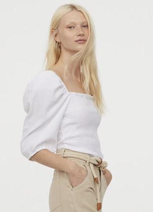 Блузка топ h&m з пишними рукавами м