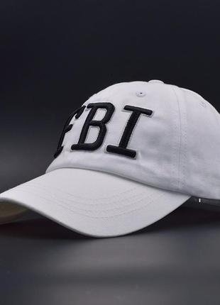 Кепка бейсболка fbi (фбр), унісекс біла