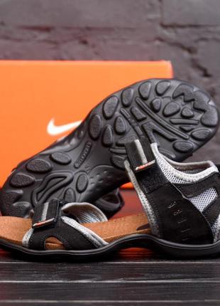 Мужские кожаные сандалии nike active Жіночі grey