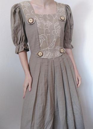 Вінтажне плаття сукня коттон австрія плаття міді плаття з об'ємними рукавами