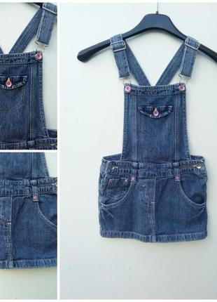 Ждинсовая юбка сарафан на 4-5 лет
