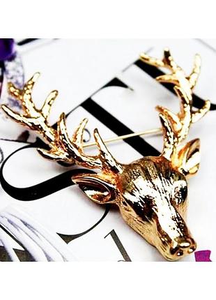Стильная брошь в виде оленя, брошь олень