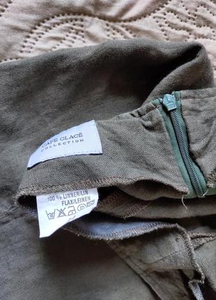 Натуральная юбка макси из льна хаки 42 - 44р2 фото