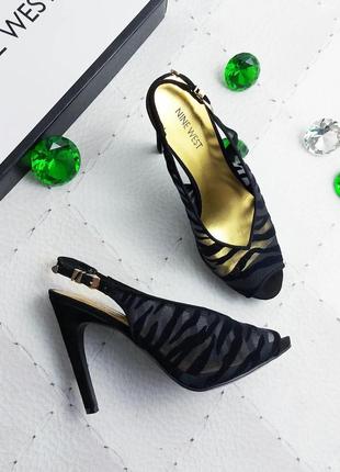 Nine west оригінал напівпрозорі босоніжки слінги на шпильці