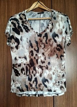 Женская футболка dex (сша), леопард, вискоза, размер s