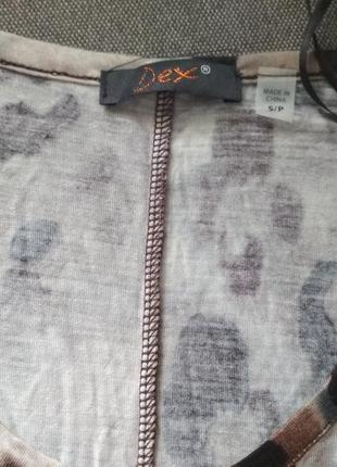Женская футболка dex (сша), леопард, вискоза, размер s8 фото