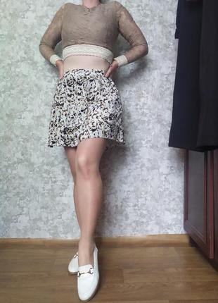 Спідничка юбка міні в принт розмір xs s бренду mango5 фото