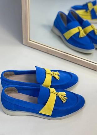 Супер м'які дизайнерські лофери rstyle ukraine натуральний замш 🔰 синие мягкие лоферы rstyle натуральная замша 36-41