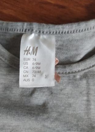 Классное летнее платье, туника h&m на 6-9 месяцев.4 фото