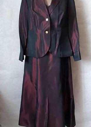 Нереальной красоты платье в пол/длинное платье+пиджак, ткань хамелеон,размер 2хл