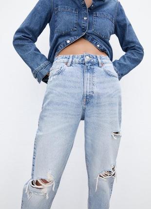 Zara classic mom fit джинсы , размер  342 фото