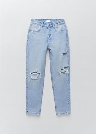 Zara classic mom fit джинсы , размер  346 фото