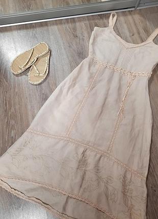 Трендове лляне плаття в етностилі з мереживом!!