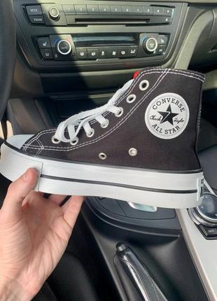 Крутейшие женские высокие кеды converse all star chuck taylor high sole black чёрно-белые3 фото