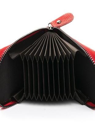 Червона шкіряна візитниця3 фото