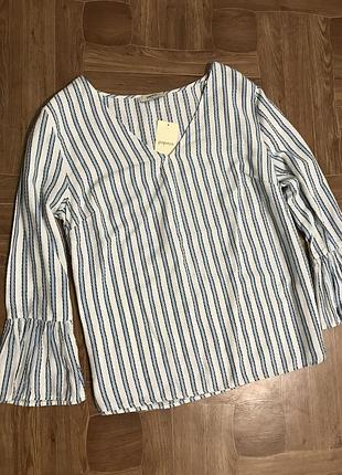 Блуза в смужку з рукавами papaya