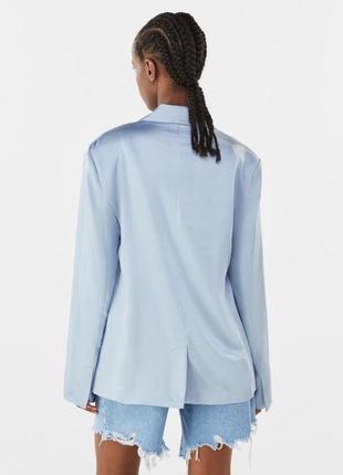 Голубой блейзер ,пиджак с карманами из новой коллекции bershka размер xs,l2 фото