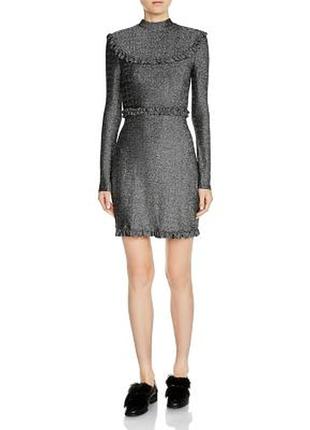 Стильне срібне плаття з рюшами срібна сукня maje