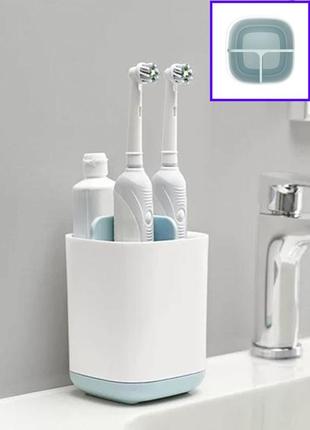 Подставка-органайзер для зубных щеток toothbrush caddy на 3 отделения good idea однотонный серый