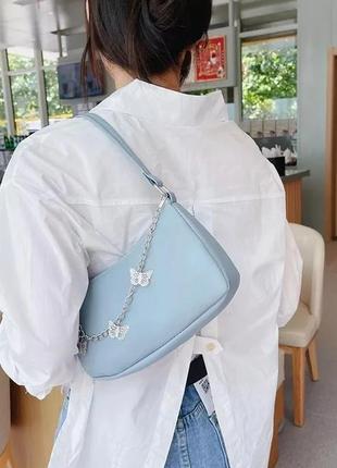 Голубая сумочка с бабочками2 фото