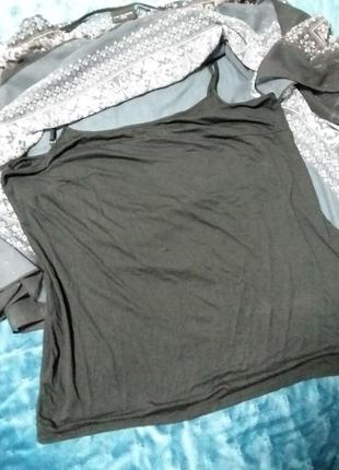 Шикарна блуза/накидка з нижньої майкою 18-20 розміру4 фото