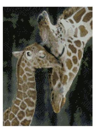 Алмазная мозаика "жираф с детенышем" strateg hx204 30х40 см