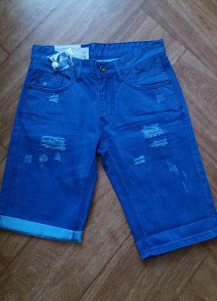Бомбезні джинсові шорти, розмір 42.2 фото