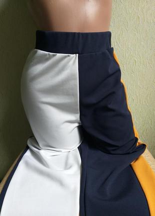 Спортивні штани. джоггеры. половина синя/біла. триколірні, сині, білі, помаранчеві. інь янь.5 фото