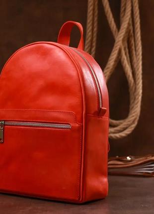 Вінтажний рюкзак жіночий червоний1 фото
