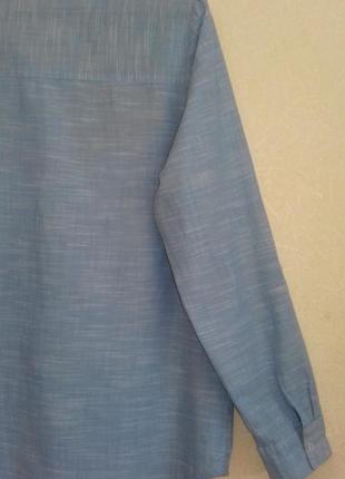 100% бавовняна вільна сорочка з вишивкою / блакитна сорочка6 фото
