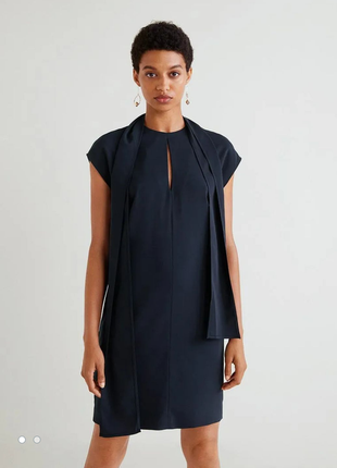 Платье до колена 👗 mango цвета индиго