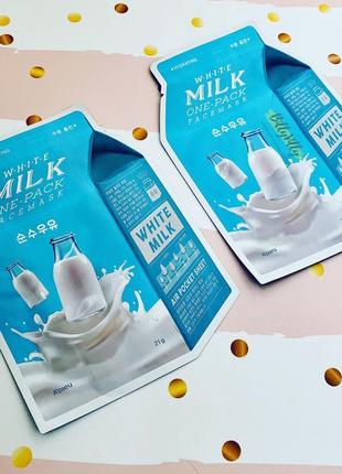 Тканевая маска с молочными протеинами a pieu white milk one-pack2 фото