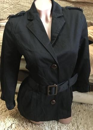 Стильное пальто с поясом от h&m 100% cotton1 фото