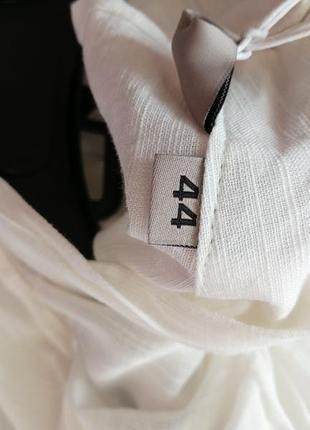 Красивая эффектная блуза рубашка из натуральной ткани льняной фактуры  пышный рукав драпировка на гр8 фото