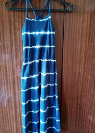 Длинный летний летний сарафанчик на 7-8 лет