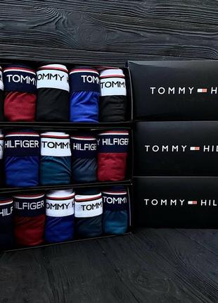 Чоловічі труси tommy hilfiger в подарунковій коробці комплект 5 штук