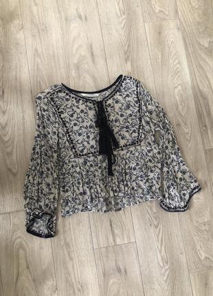Zara блузка блузка рубашка сорочка вышивание