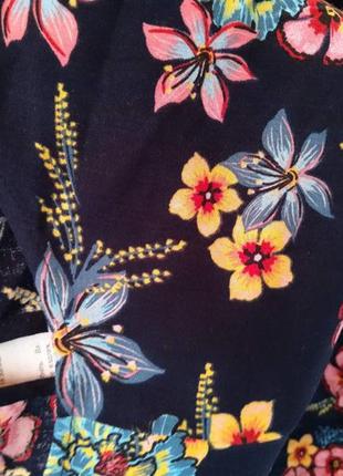 100% штапель вискоза женская натуральная блуза, блузка в мелкий цветок5 фото