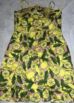Яскрава сукня в лимонний принт6 фото