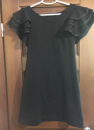 Чёрное короткое платье zara mango4 фото