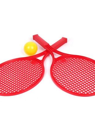 Игровой набор для игры в теннис технок 0380txk (2 ракетки+мячик) (красный)