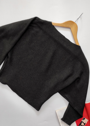 Джемпер кофта свитер серый коттон в стиле оверсайз летучая мышь от бренда cotton club