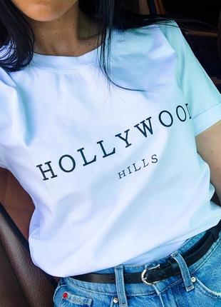 Стильная футболка с надписью hollywood8 фото