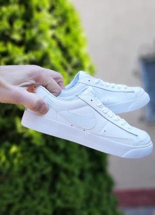 Жіночі шкіряні білі кросівки nike blazer low 77🆕 шкіряні кеди найк блейзер