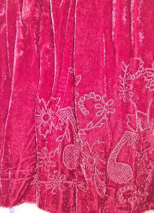 65% вискоза женский бордовый велюровый пиджак, жакет, вискозный блайзер, с вышивкой, вышиванка9 фото