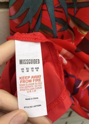 Червоне квіткове плаття великого розміру батал missguided4 фото