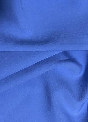 Платье голубое на запах вечернее длинный рукав мини пышное свободное4 фото