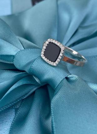 Серебряное кольцо с золотой пластиной, 925 и 375 проба