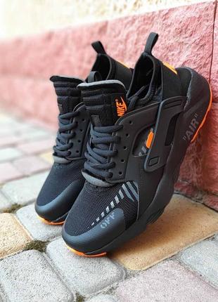 Чоловічі літні чорні кросівки nike huarache off white🆕 кросівки найк