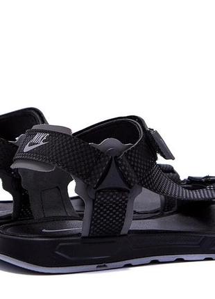Мужские кожаные сандалии nike track black8 фото